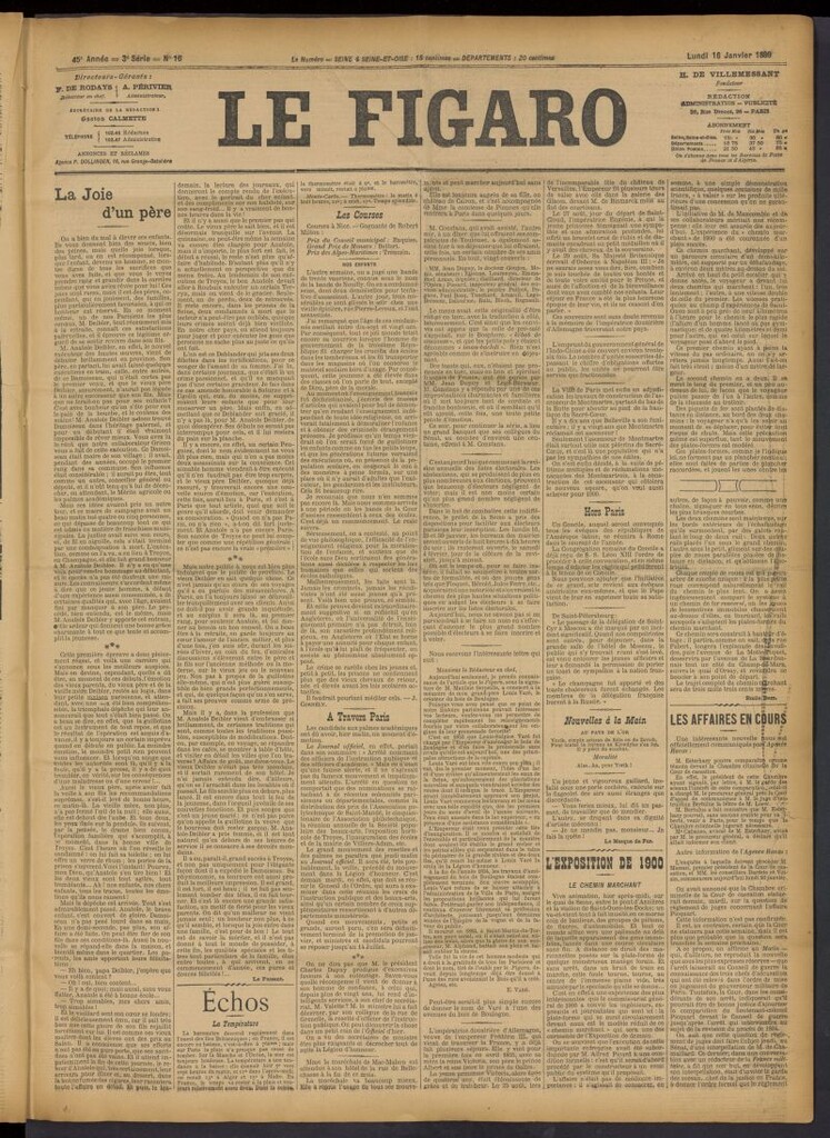 Miniatura de Le Figaro del 16 de enero de 1899, nº 16