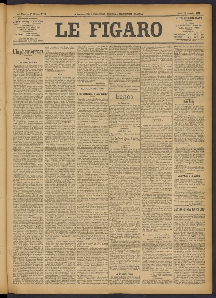 Miniatura de Le Figaro del 19 de enero de 1899, nº 19