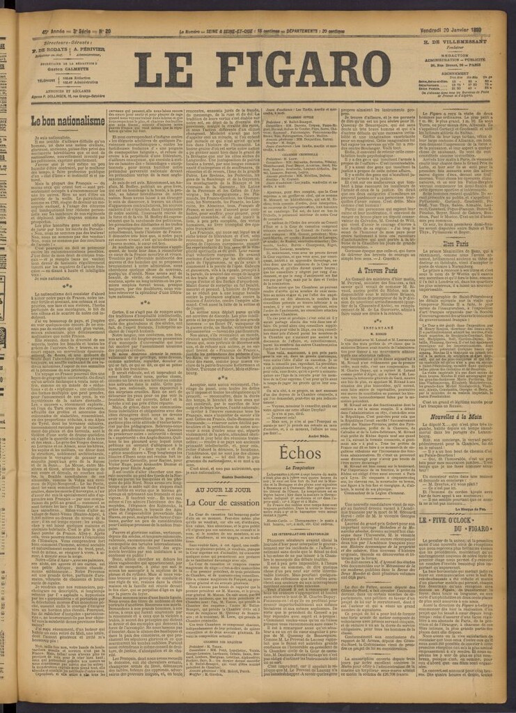 Miniatura de Le Figaro del 20 de enero de 1899, nº 20