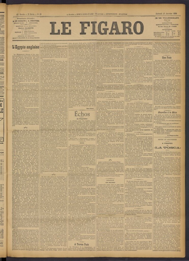 Miniatura de Le Figaro del 21 de enero de 1899, nº 21