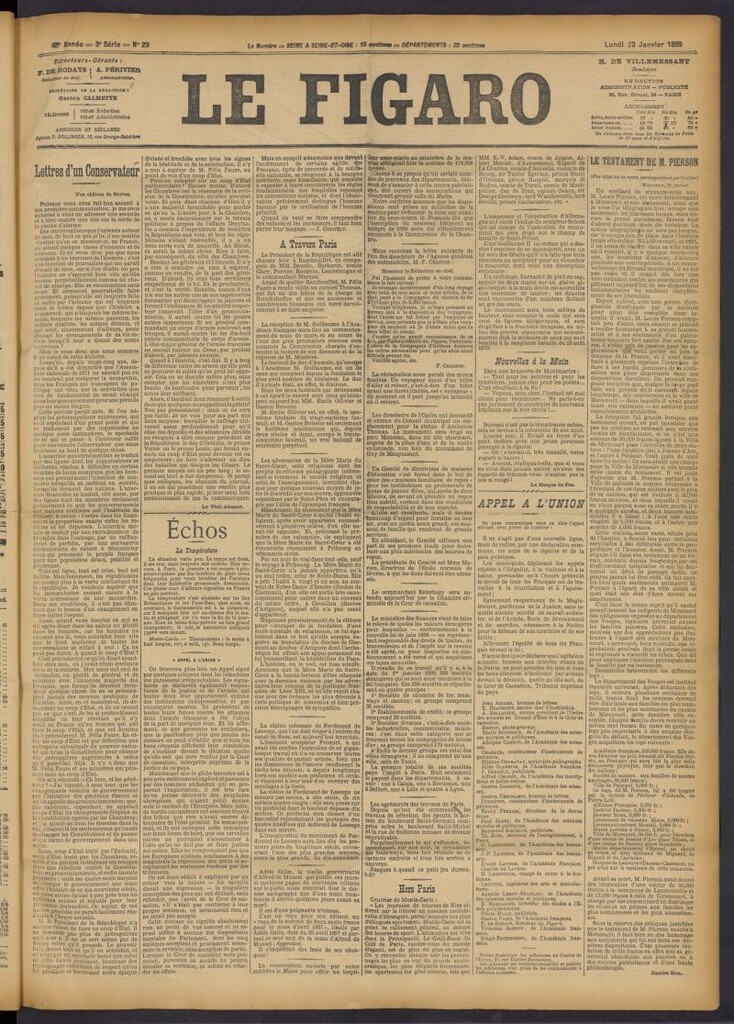 Miniatura de Le Figaro del 23 de enero de 1899, nº 23