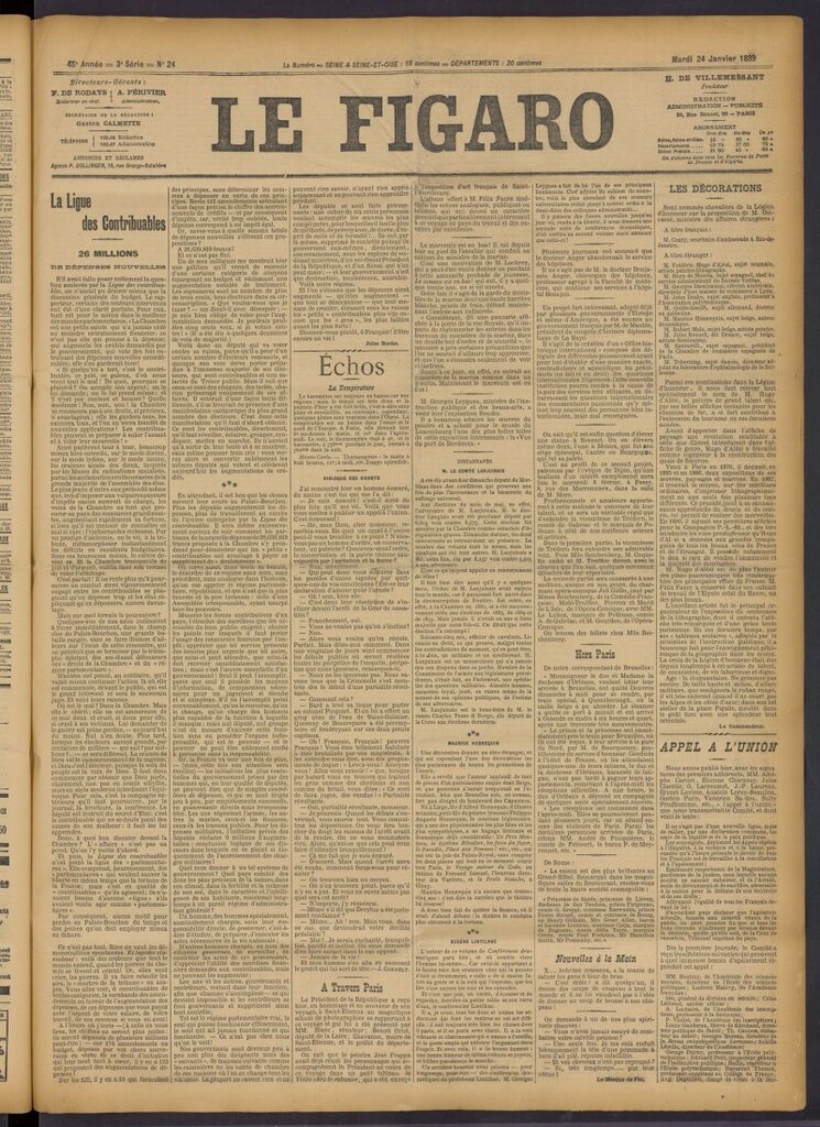 Miniatura de Le Figaro del 24 de enero de 1899, nº 24
