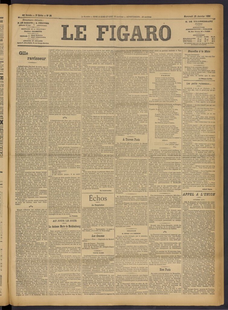 Miniatura de Le Figaro del 25 de enero de 1899, nº 25
