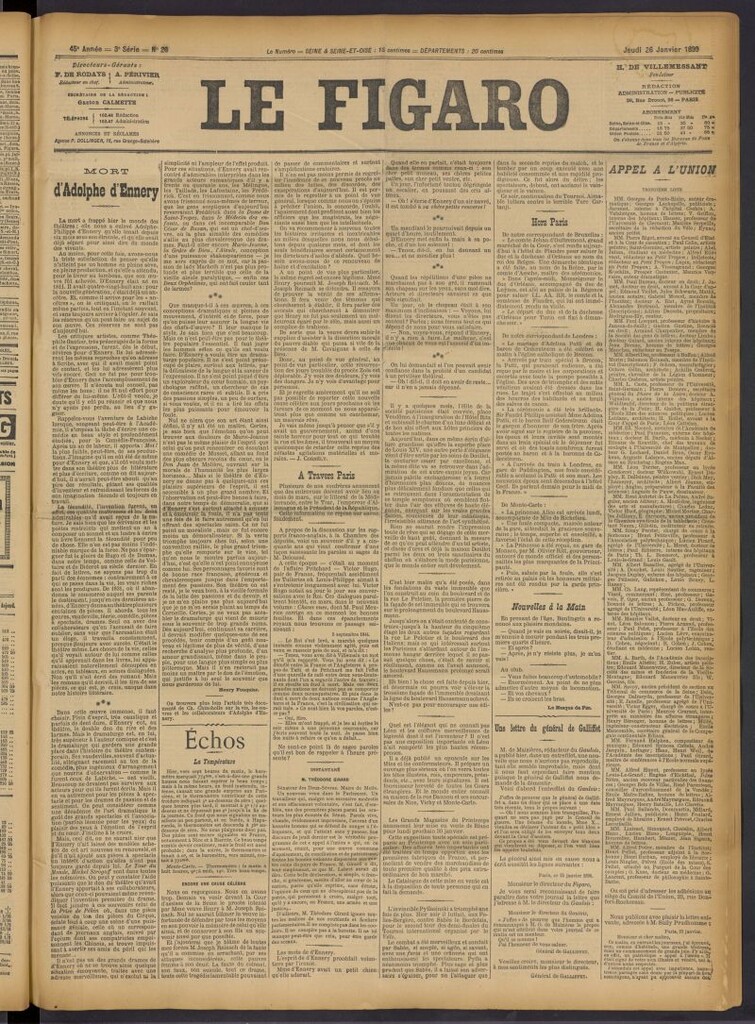 Miniatura de Le Figaro del 26 de enero de 1899, nº 26