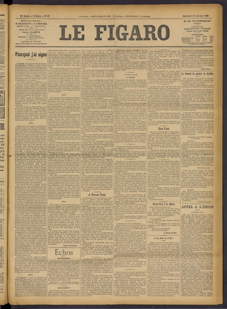 Miniatura de Le Figaro del 27 de enero de 1899, nº 27