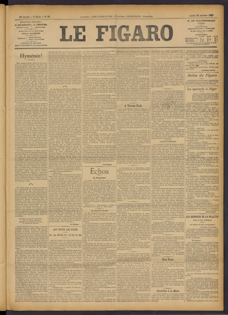 Miniatura de Le Figaro del 30 de enero de 1899, nº 30