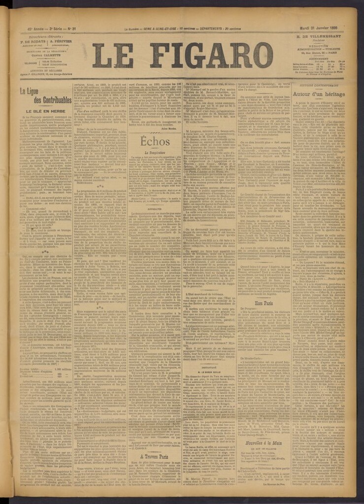 Miniatura de Le Figaro del 31 de enero de 1899, nº 31