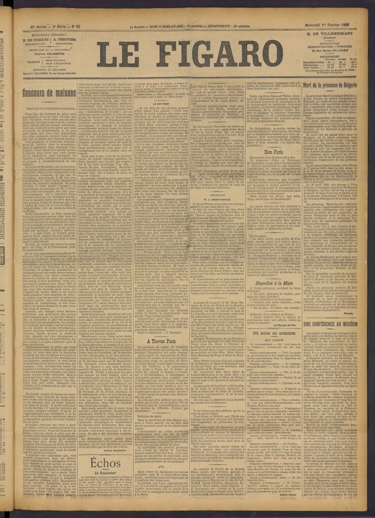 Miniatura de Le Figaro del 1 de febrero de 1899, nº 32