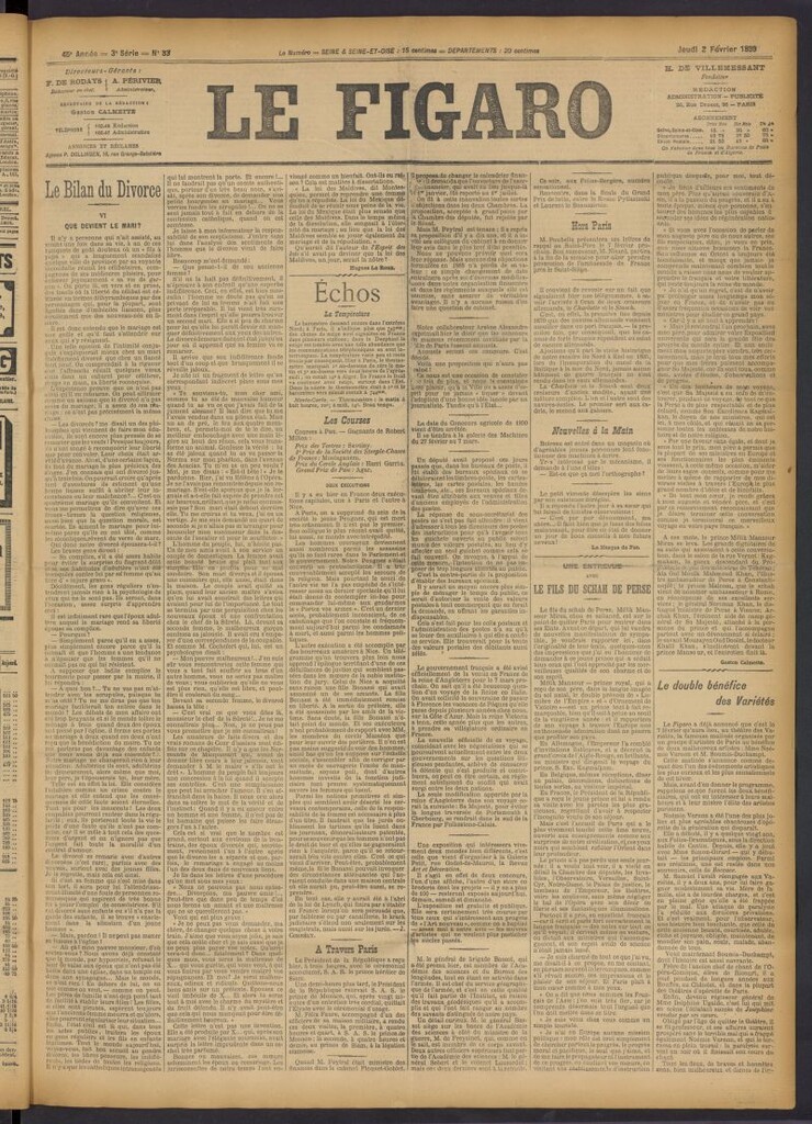 Miniatura de Le Figaro del 2 de febrero de 1899, nº 33