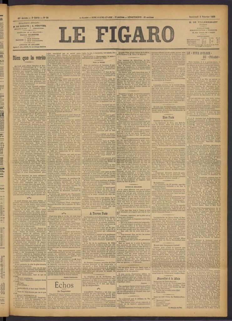 Miniatura de Le Figaro del 3 de febrero de 1899, nº 34