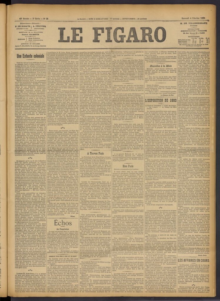Miniatura de Le Figaro del 4 de febrero de 1899, nº 35