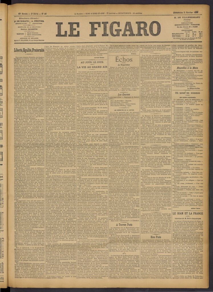 Miniatura de Le Figaro del 5 de febrero de 1899, nº 36