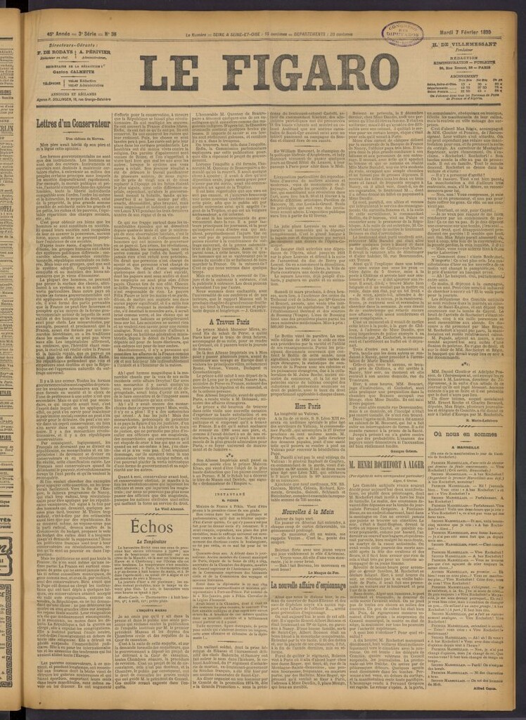 Miniatura de Le Figaro del 7 de febrero de 1899, nº 38