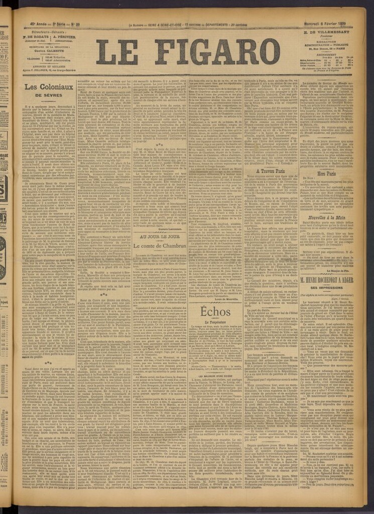 Miniatura de Le Figaro del 8 de febrero de 1899, nº 39