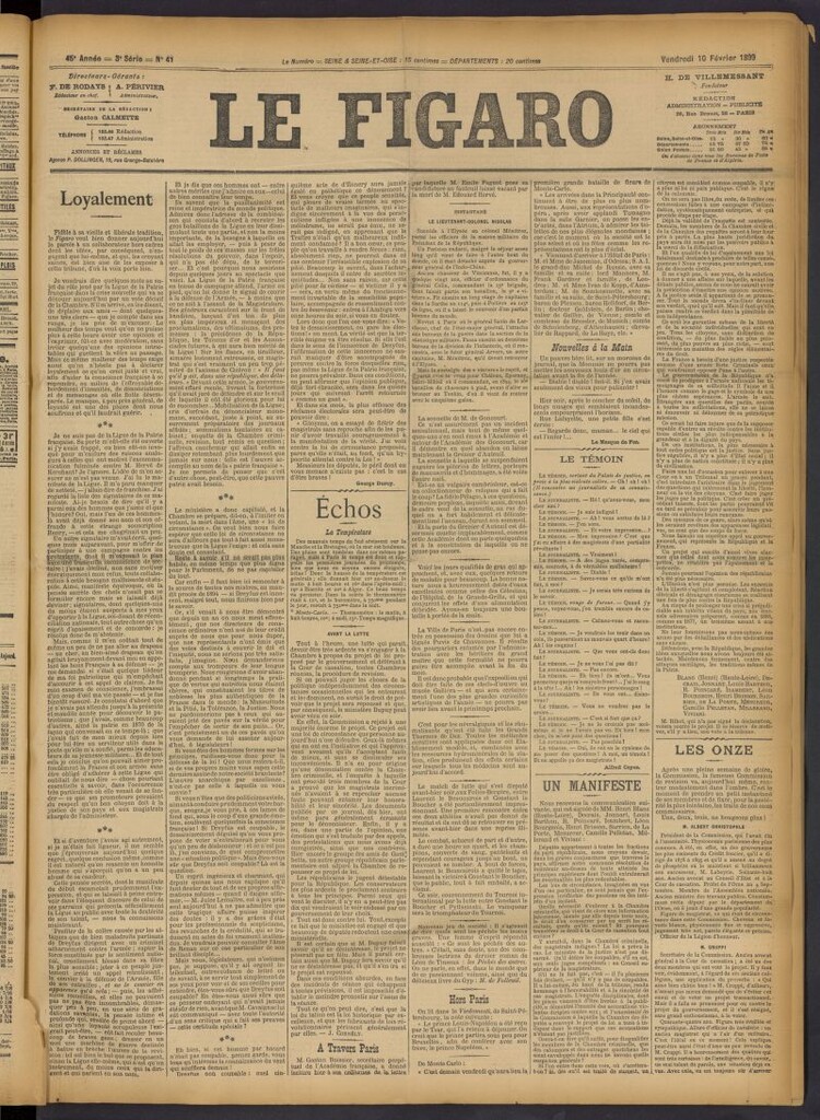 Miniatura de Le Figaro del 10 de febrero de 1899, nº 41