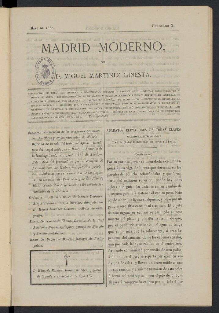 Miniatura de Madrid Moderno de febrero de 1880, cuaderno X