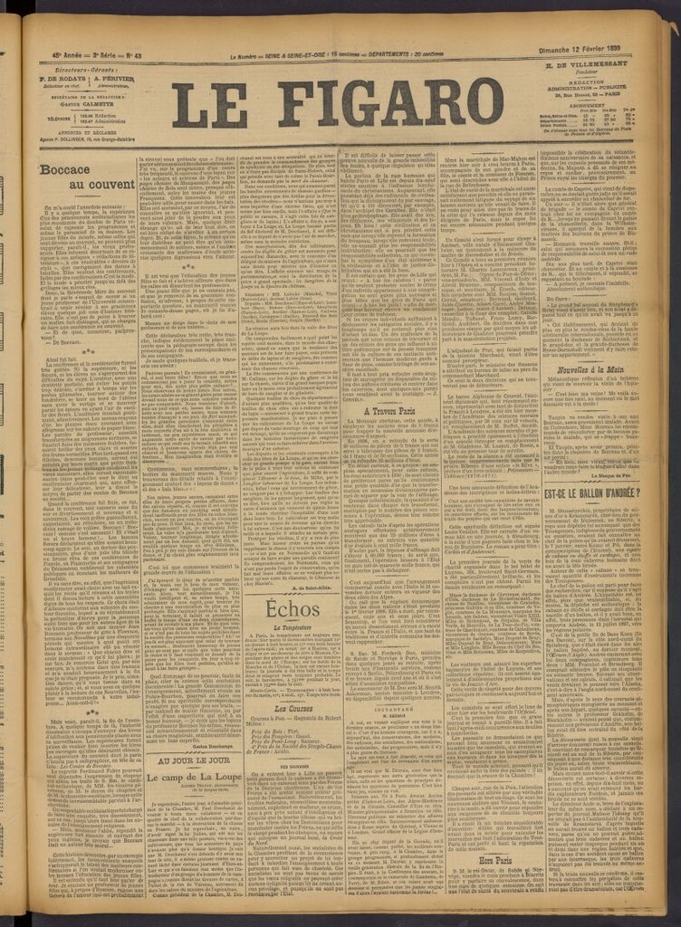 Miniatura de Le Figaro del 12 de febrero de 1899, nº 43