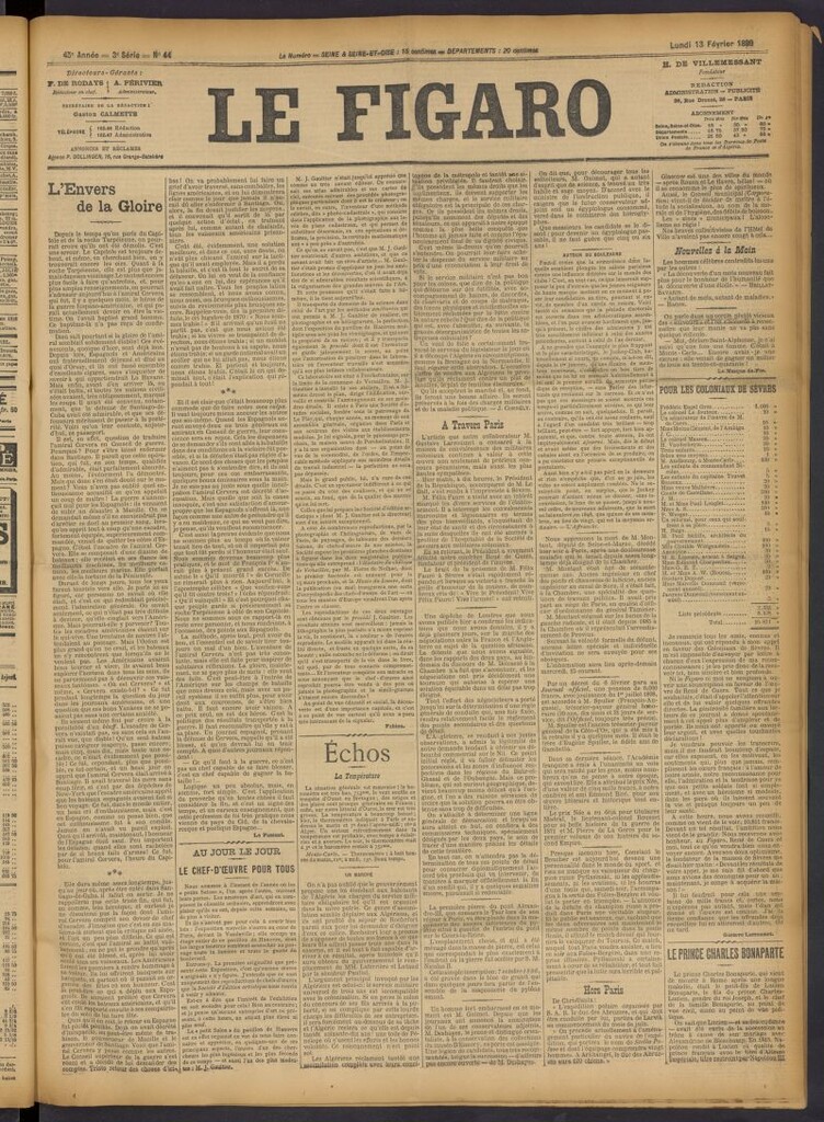 Miniatura de Le Figaro del 13 de febrero de 1899, nº 44