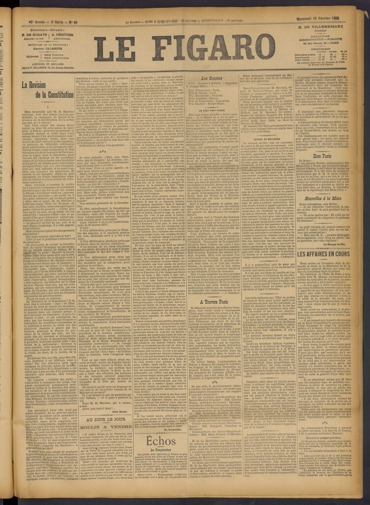Miniatura de Le Figaro del 16 de febrero de 1899, nº 47
