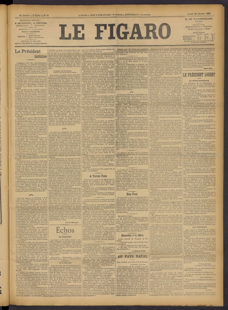 Miniatura de Le Figaro del 20 de febrero de 1899, nº 51