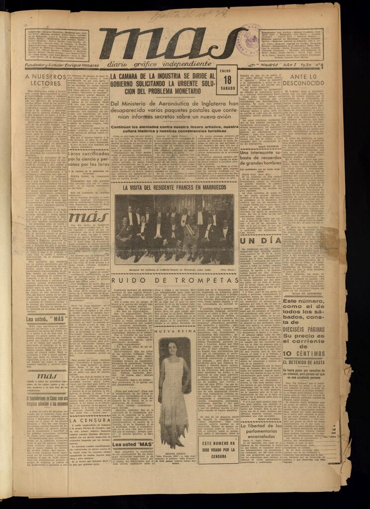 Miniatura de Más: diario gráfico independiente del 18 de enero de 1930