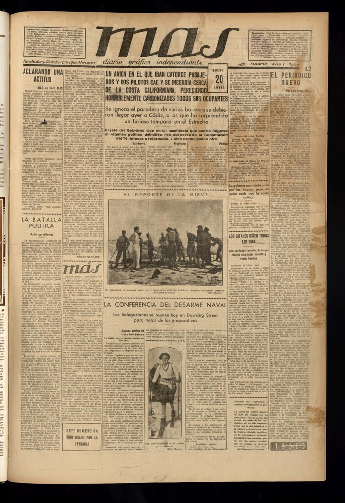 Miniatura de Más: diario gráfico independiente del 20 de enero de 1930