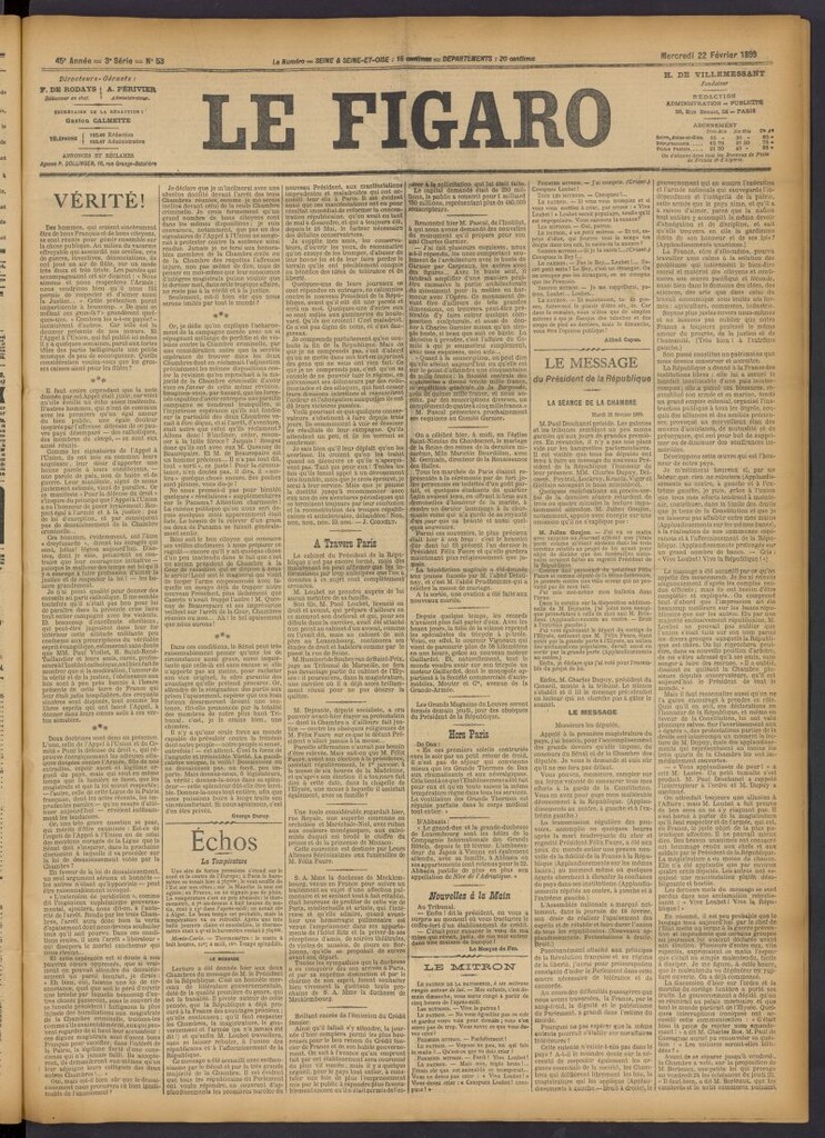 Miniatura de Le Figaro del 22 de febrero de 1899, nº 53