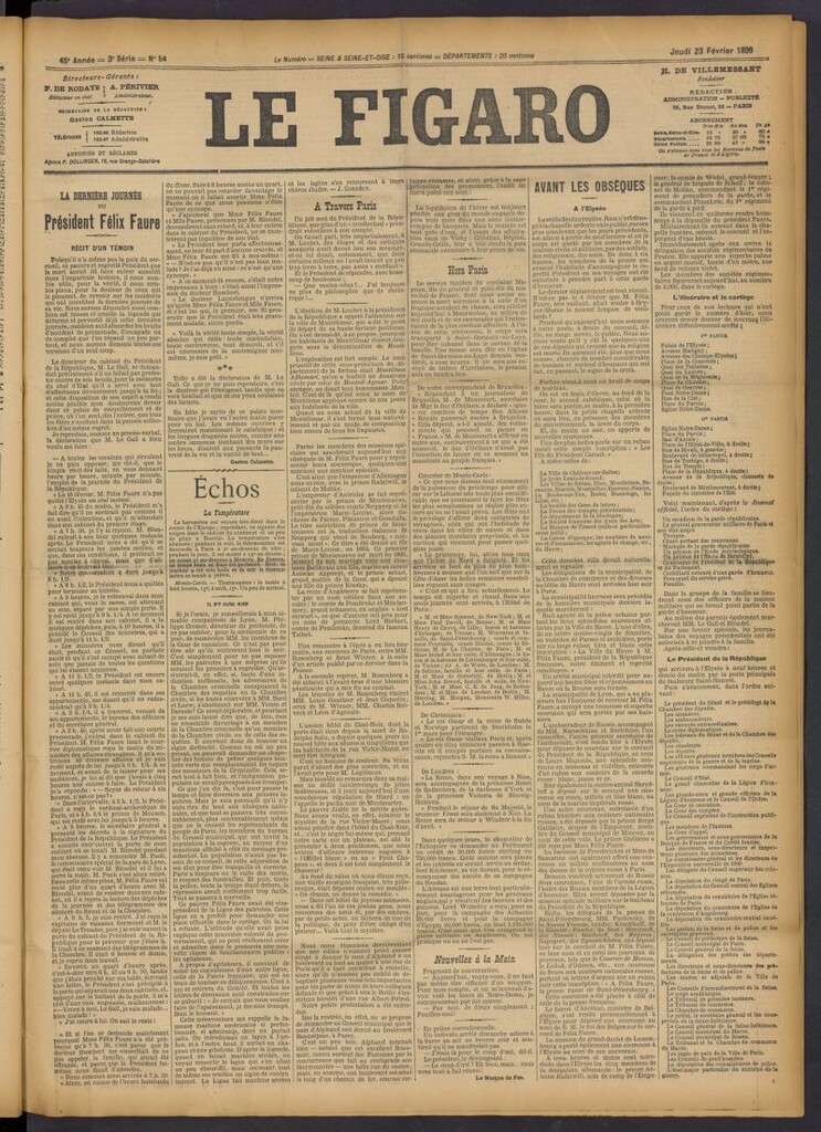 Miniatura de Le Figaro del 23 de febrero de 1899, nº 54