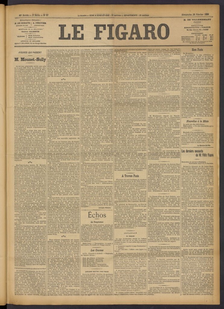 Miniatura de Le Figaro del 26 de febrero de 1899, nº 57