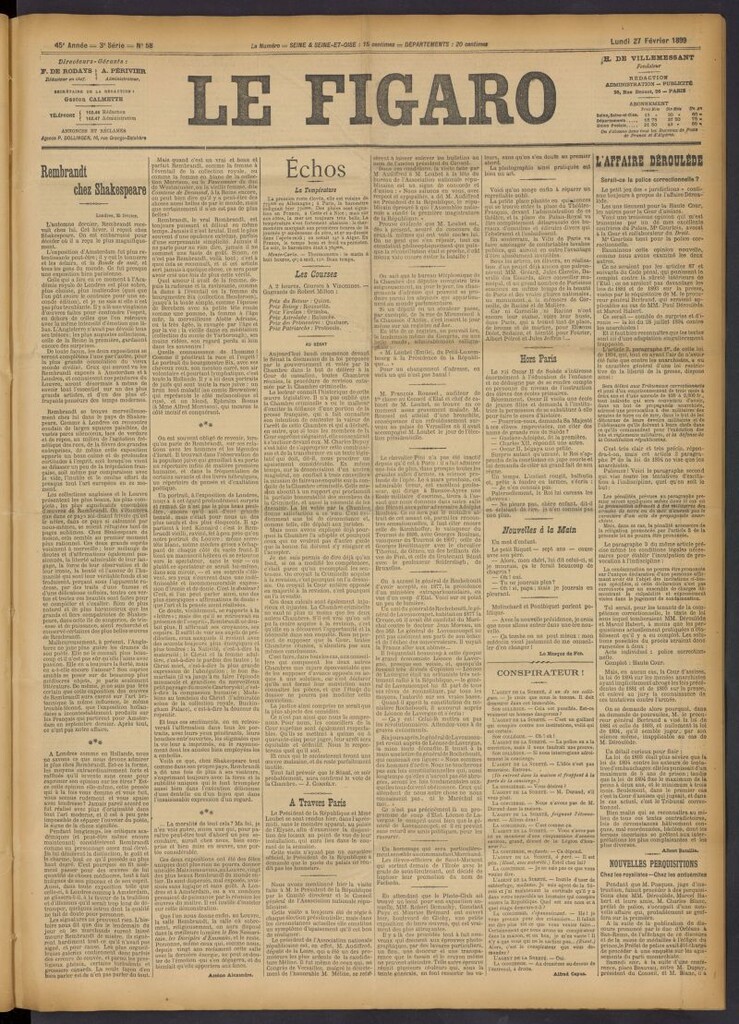 Miniatura de Le Figaro del 27 de febrero de 1899, nº 58