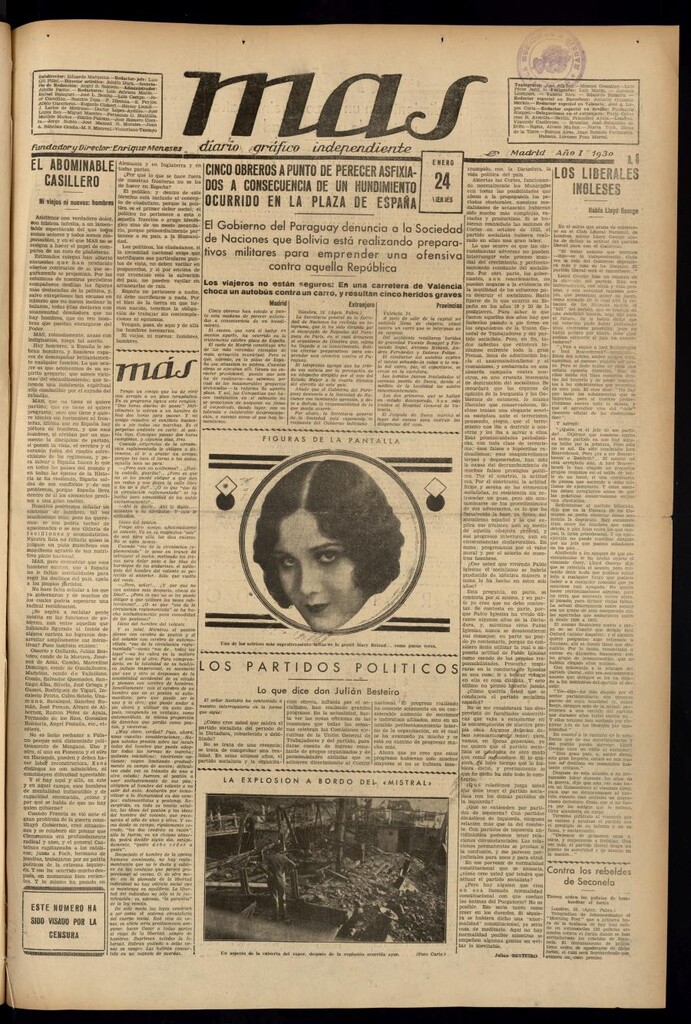 Miniatura de Más: diario gráfico independiente del 24 de enero de 1930
