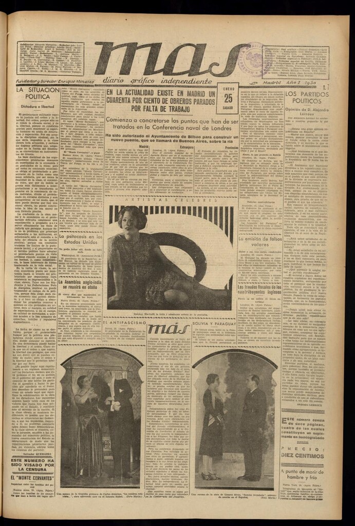 Miniatura de Más: diario gráfico independiente del 25 de enero de 1930