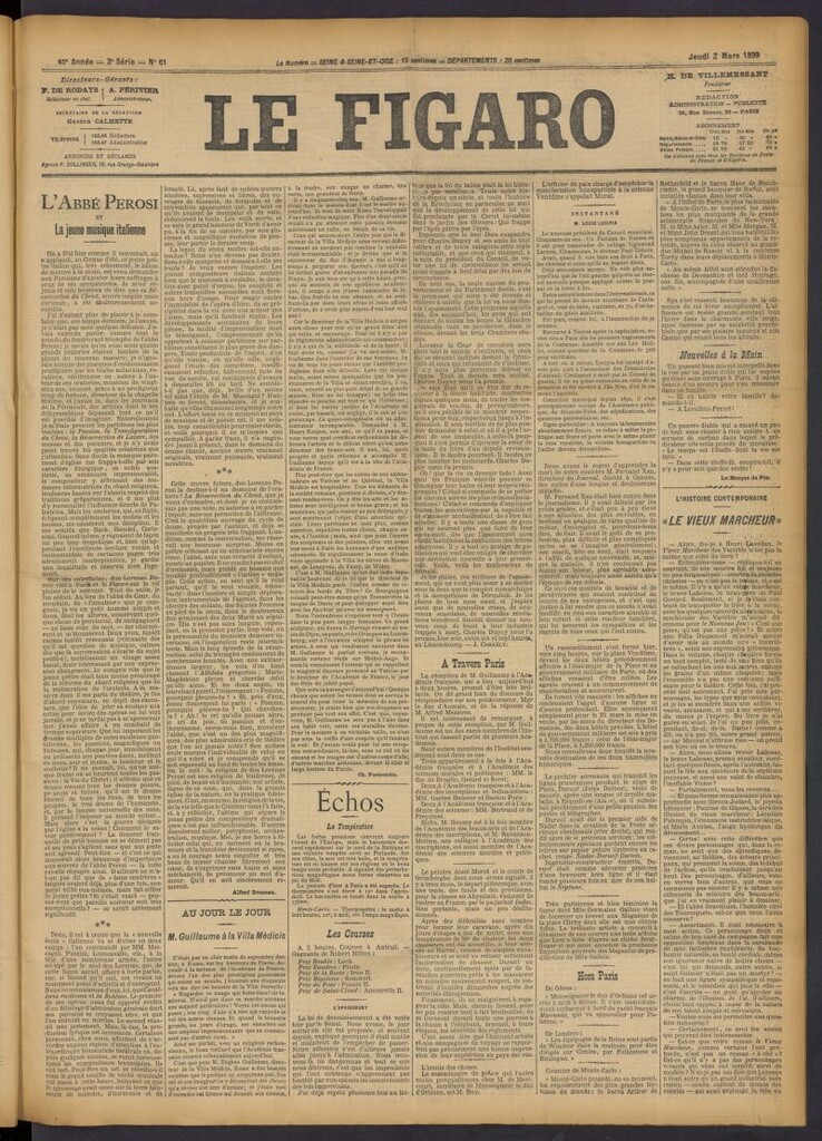 Miniatura de Le Figaro del 2 de marzo de 1899, nº 61
