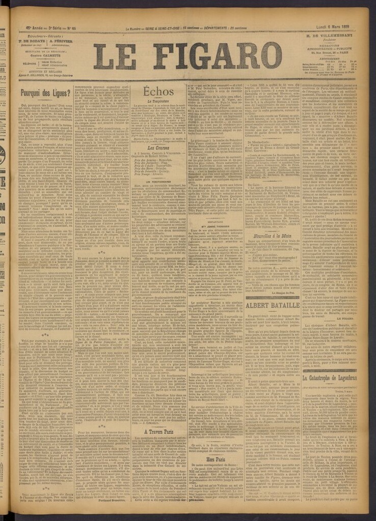 Miniatura de Le Figaro del 6 de marzo de 1899, nº 65