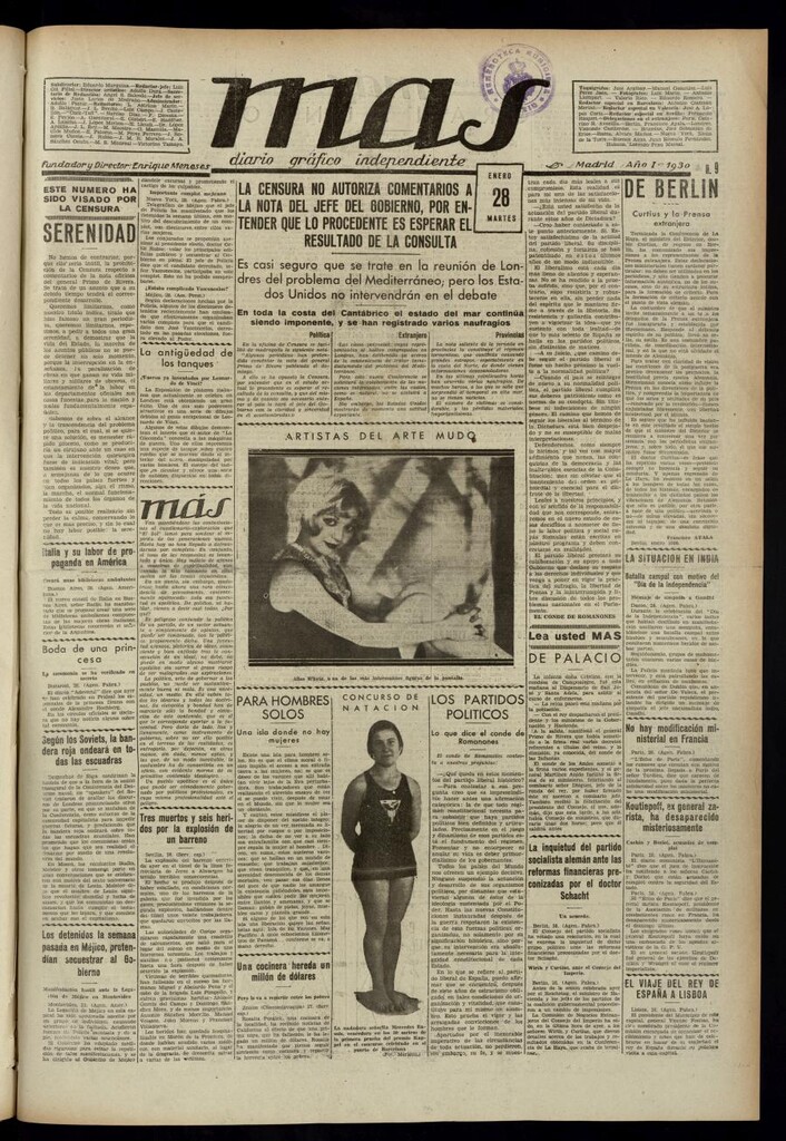 Miniatura de Más: diario gráfico independiente del 28 de enero de 1930