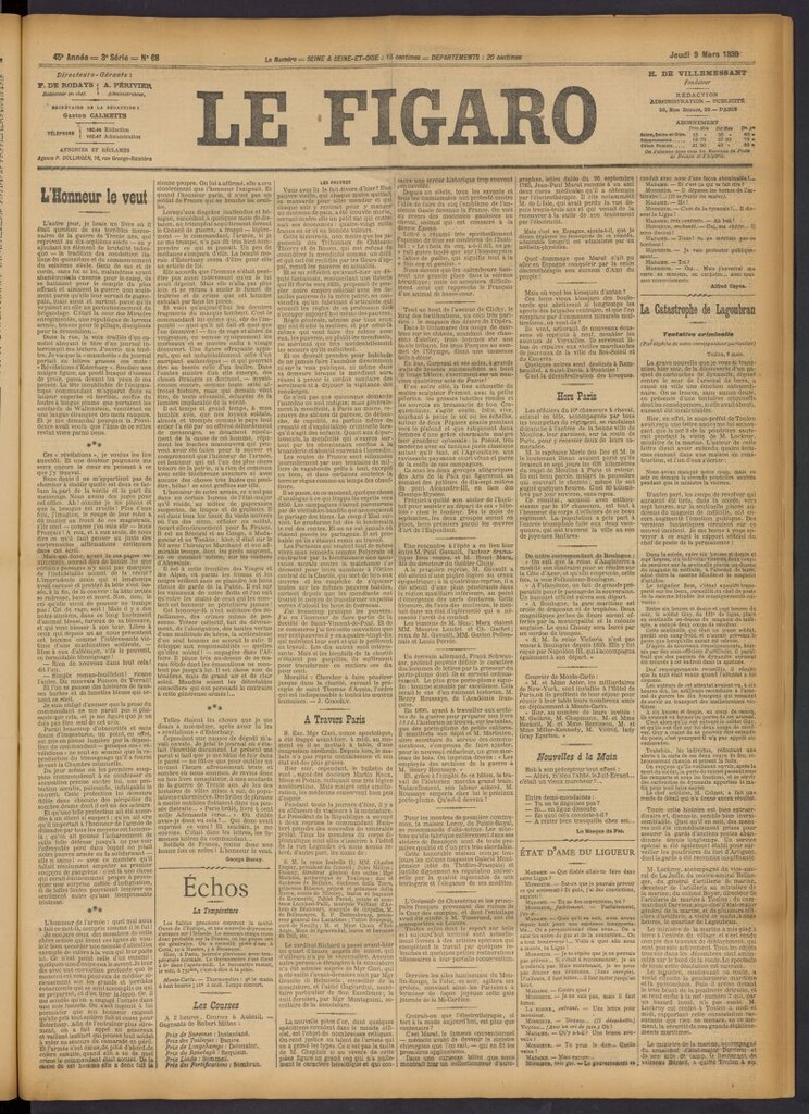 Miniatura de Le Figaro del 9 de marzo de 1899, nº 68
