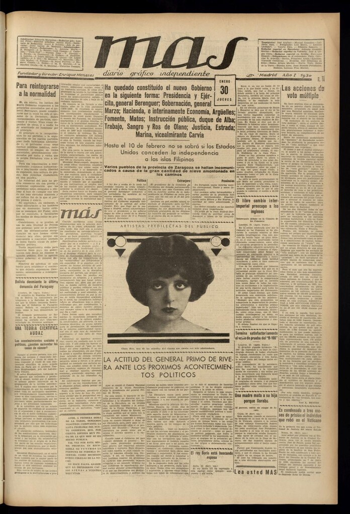 Miniatura de Más: diario gráfico independiente del 30 de enero de 1930