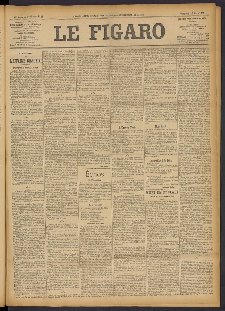 Miniatura de Le Figaro del 10 de marzo de 1899, nº 69