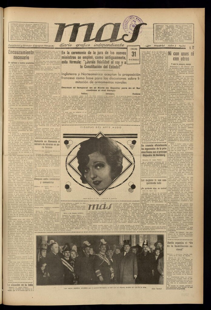 Miniatura de Más: diario gráfico independiente del 31 de enero de 1930