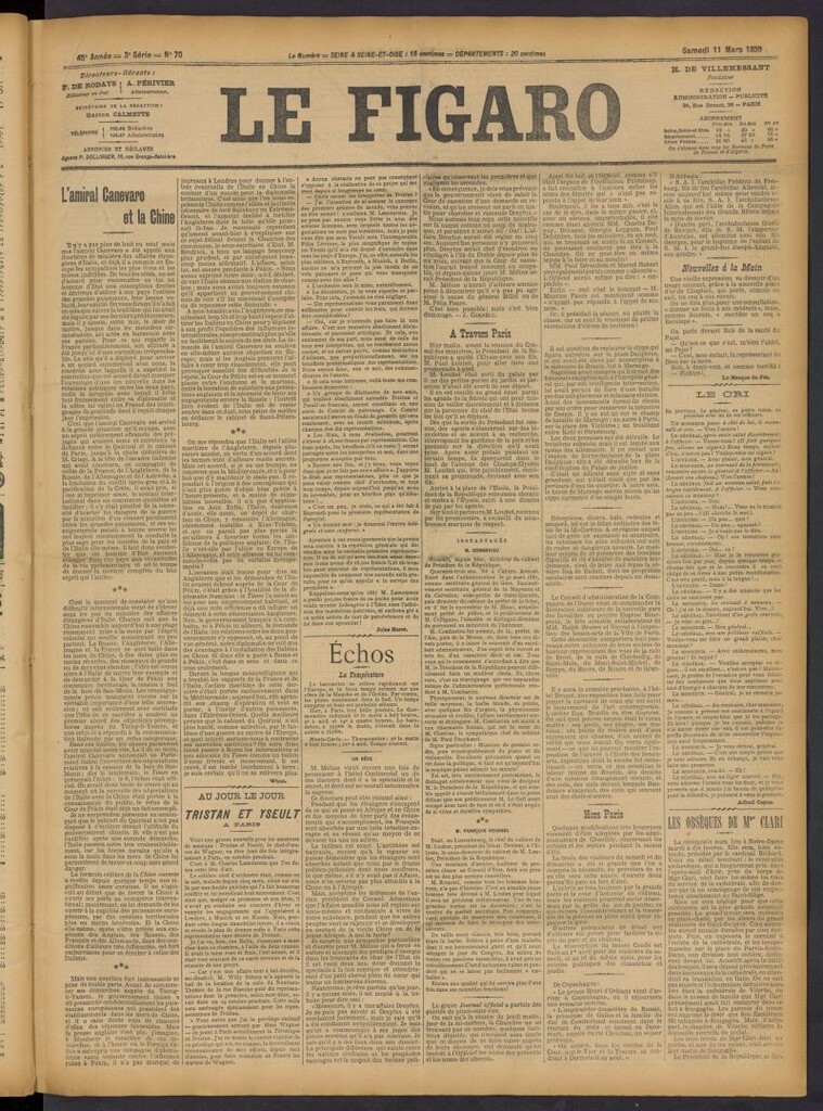 Miniatura de Le Figaro del 11 de marzo de 1899, nº 70