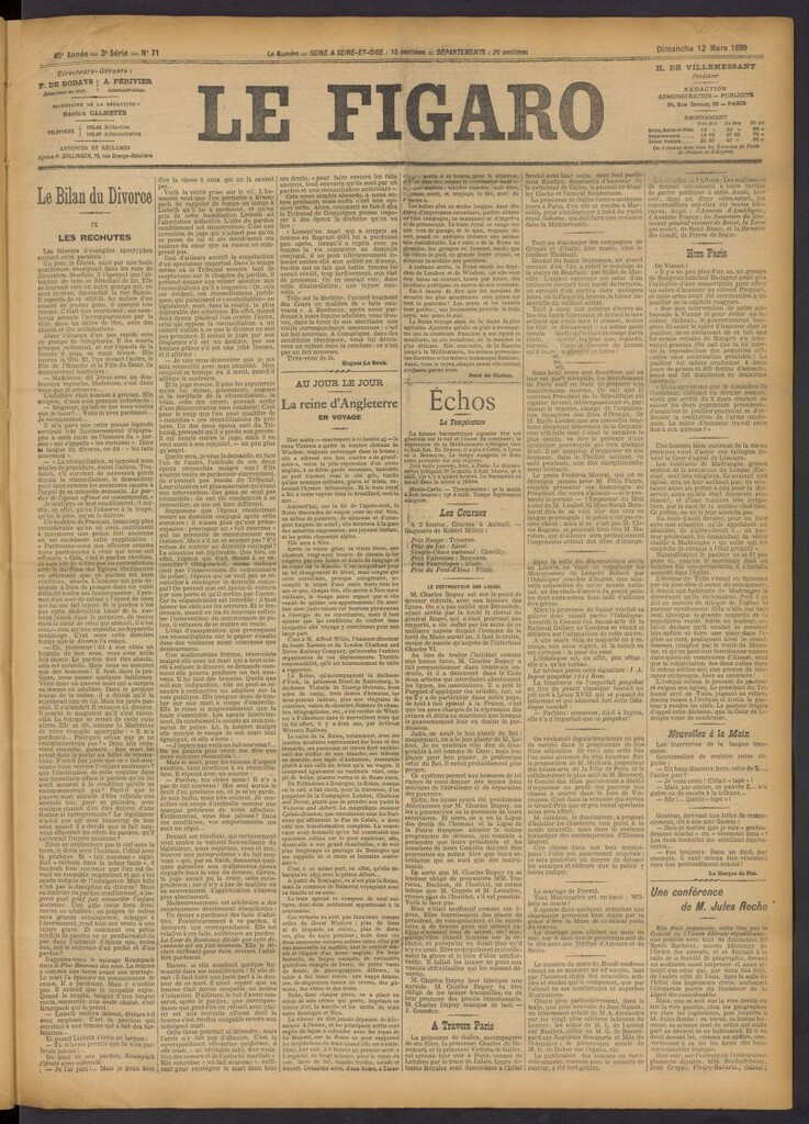 Miniatura de Le Figaro del 12 de marzo de 1899, nº 71