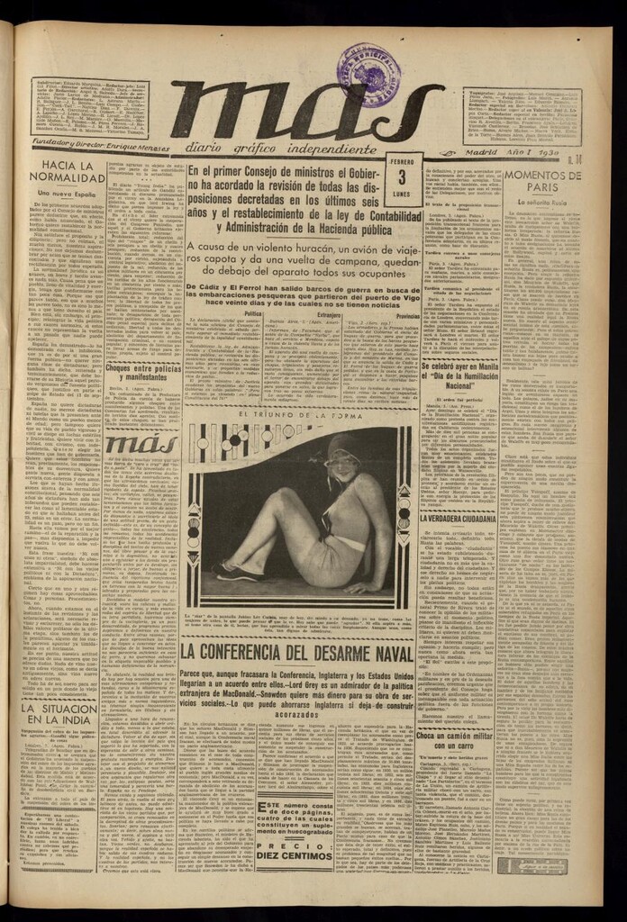 Miniatura de Más: diario gráfico independiente del 3 de febrero de 1930