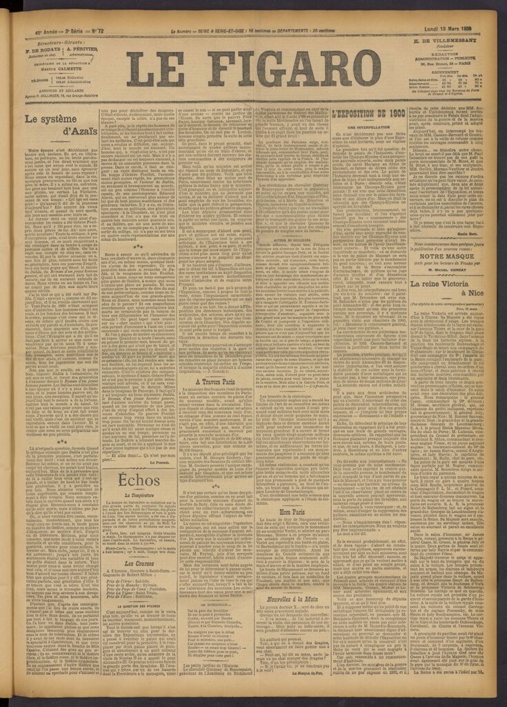 Miniatura de Le Figaro del 13 de marzo de 1899, nº 72