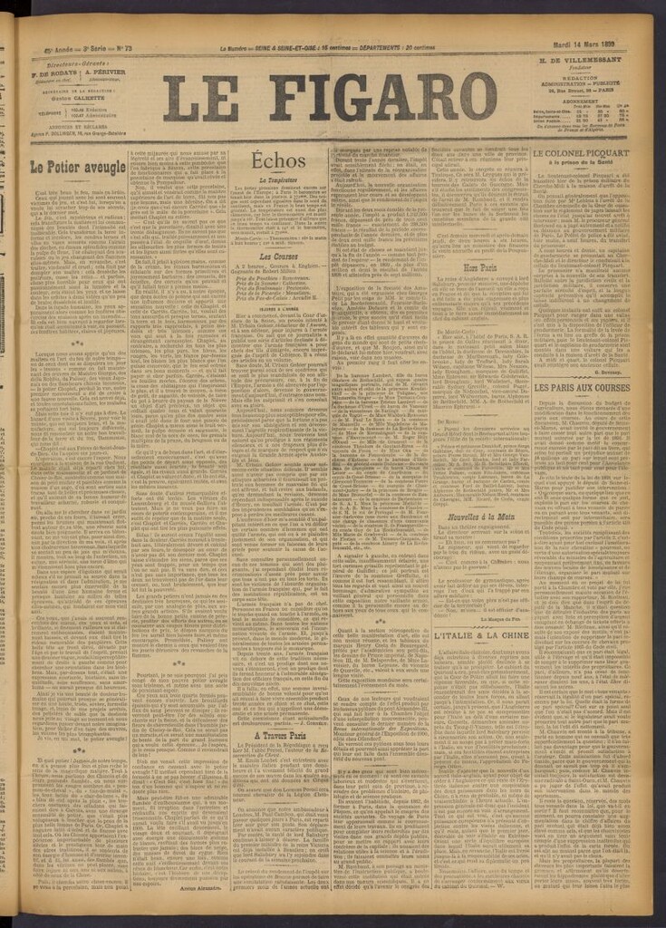 Miniatura de Le Figaro del 14 de marzo de 1899, nº 73