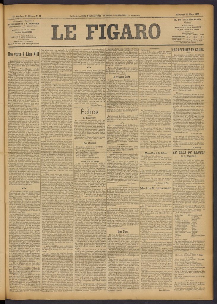 Miniatura de Le Figaro del 15 de marzo de 1899, nº 74