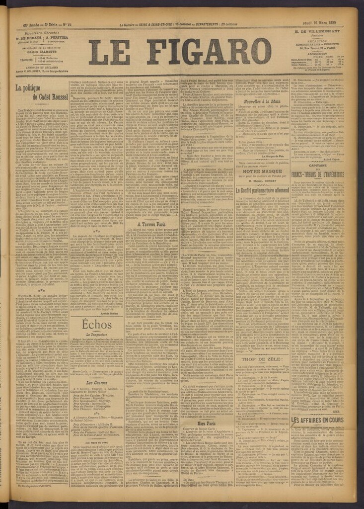 Miniatura de Le Figaro del 16 de marzo de 1899, nº 75