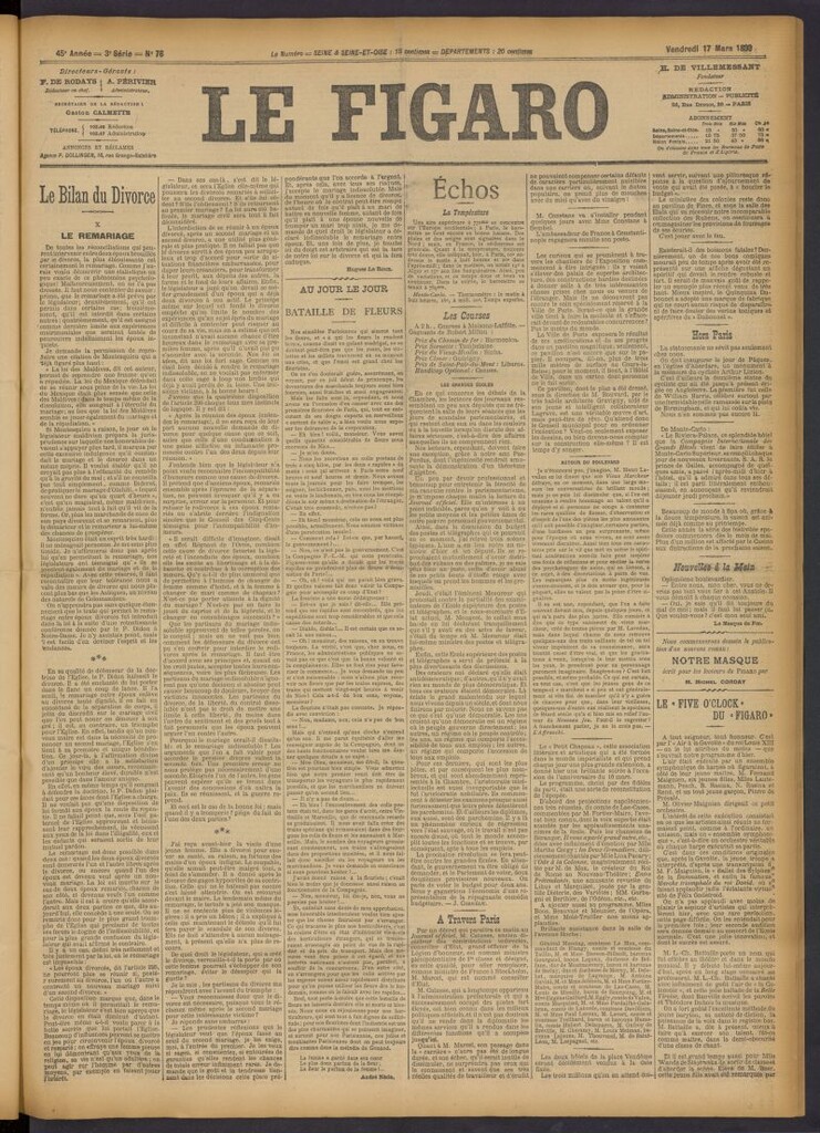 Miniatura de Le Figaro del 17 de marzo de 1899, nº 76