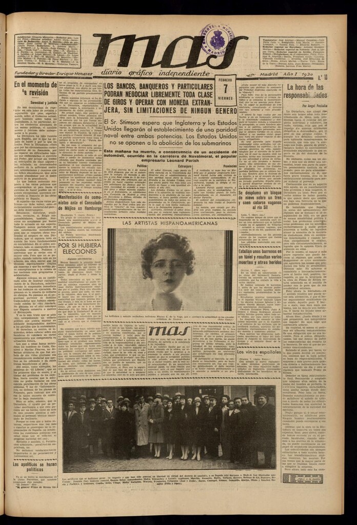 Miniatura de Más: diario gráfico independiente del 7 de febrero de 1930