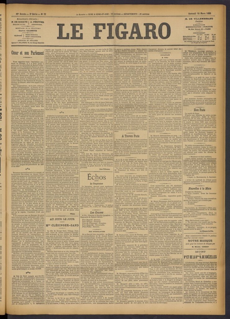 Miniatura de Le Figaro del 18 de marzo de 1899, nº 77