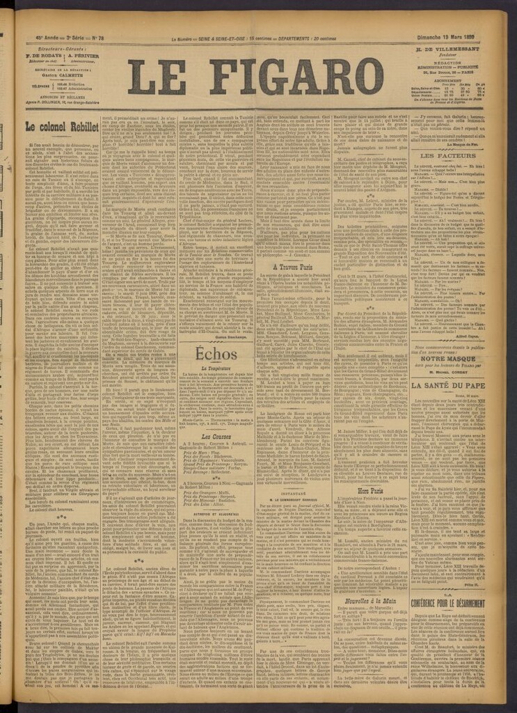 Miniatura de Le Figaro del 19 de marzo de 1899, nº 78